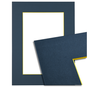 Passe-partout - Blauw met gele kern