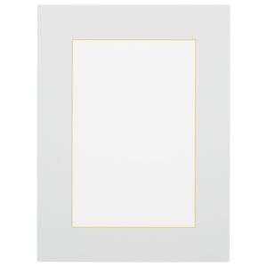 Passe-partout - Wit met gele kern, 70x70cm