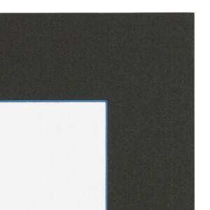 Passe-partout - Zwart met blauwe kern, 70x70cm