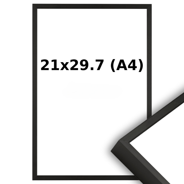 Aluminium Wissellijst A4 21 x 29.7 Zwart - Ontspiegeld Glas - Professional