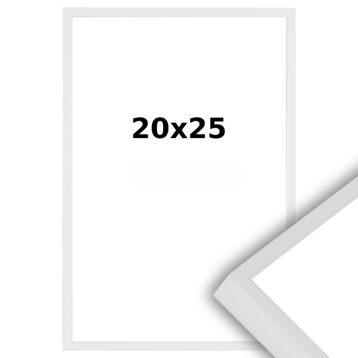 Aluminium Wissellijst 20 x 25 Wit - Ontspiegeld Glas - Professional