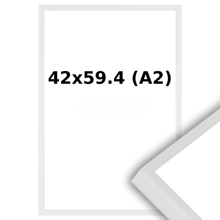 Aluminium Wissellijst A2 42 x 59.4 - Wit - Helder Glas - Professional 