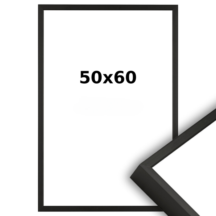 Aluminium Wissellijst 50 x 60 Zwart - Ontspiegeld Glas - Professional