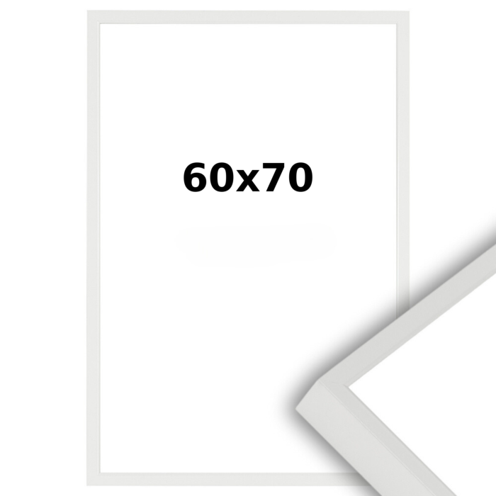 Aluminium Wissellijst 60 x 70 Wit - Helder Acrylite - Professional