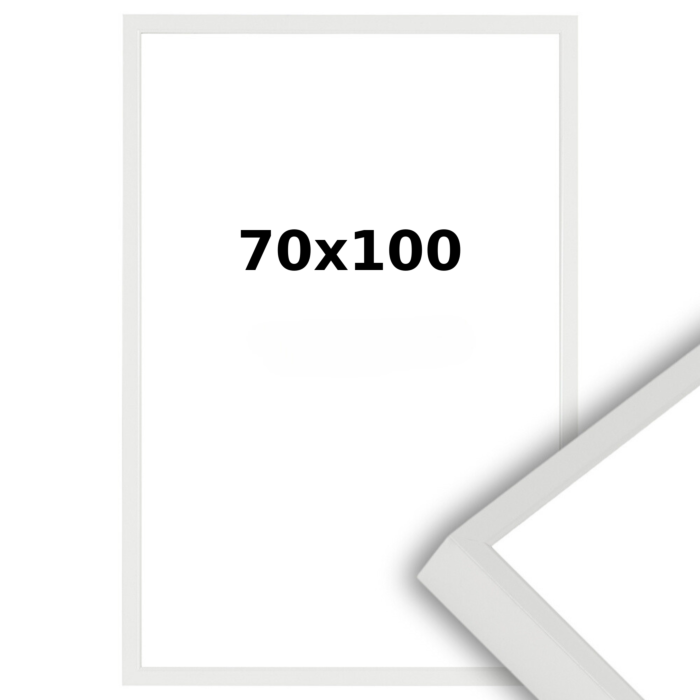 Aluminium Wissellijst 70 x 100 Wit - Ontspiegeld Acrylite - Professional