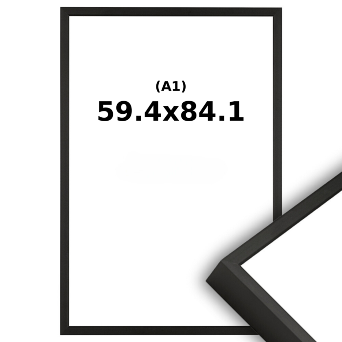 Wissellijst Zwart A1 - 59,4 x 84,1cm - Ontspiegeld Acrylite - Professional