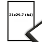 Aluminium Wissellijst A4 21 x 29.7 Zwart - Ontspiegeld Glas - Professional