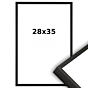 Aluminium Wissellijst 28 x 35 Zwart - Ontspiegeld Glas - Professional