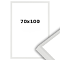 Aluminium Wissellijst 70 x 100 Wit - Ontspiegeld Acrylite - Professional