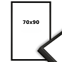 Aluminium Wissellijst 70 x 90 Zwart - Helder Acrylite - Professional