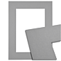 Passe-partout - Cementgrijs met witte kern