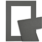 Passe-partout - Staalgrijs met witte kern