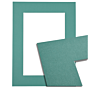 Passe-partout - Aqua blauw/groen met witte kern